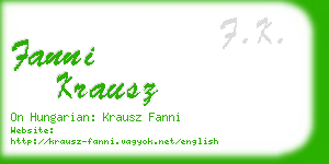 fanni krausz business card